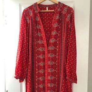 Free People Paisley Red tunic